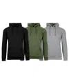 Galaxy By Harvic Men's Heavyweight Fleece-lined Pullover Hoodie Sweatshirt In Black-olive-heather Grey