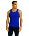 Galaxy By Harvic Men's Heavyweight Ribbed Tank Top In Blue