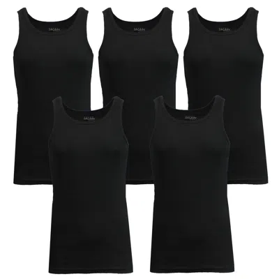 Galaxy By Harvic Men's Heavyweight Ribbed Tank Top-5 Pack In Multi