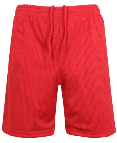 Galaxy By Harvic Men's Jump Start Lightweight Breathable Moisture Wicking Mesh Shorts In Red