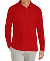 Galaxy By Harvic Men's Long Sleeve Pique Polo Shirt In Red