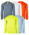 GALAXY BY HARVIC MEN'S LONG SLEEVE MOISTURE-WICKING PERFORMANCE CREW NECK TEE -5 PACK