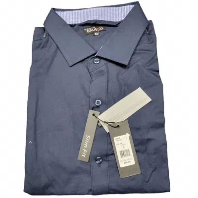 Galaxy By Harvic Men's Long Sleeve Slim Fit Plaid Shirt In Navy In Multi