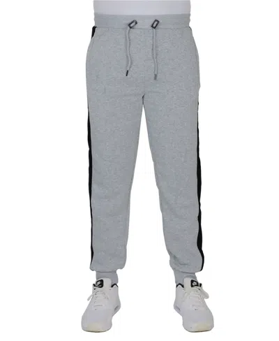 Galaxy By Harvic Men's Modern Fit Fleece-lined Jogger Sweatpants In Heather Grey,black