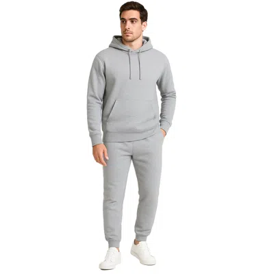 Galaxy By Harvic Men's Modern Fit Fleece-lined Pullover Hoodie & Jogger 2-piece Set In Gray