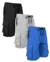 GALAXY BY HARVIC MEN'S MOISTURE WICKING PERFORMANCE QUICK DRY CARGO SHORTS-3 PACK