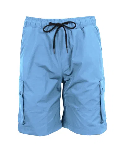 Galaxy By Harvic Men's Moisture Wicking Performance Quick Dry Cargo Shorts In Light Blue