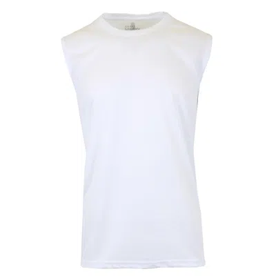 Galaxy By Harvic Men's Moisture-wicking Wrinkle Free Performance Muscle Tee In White