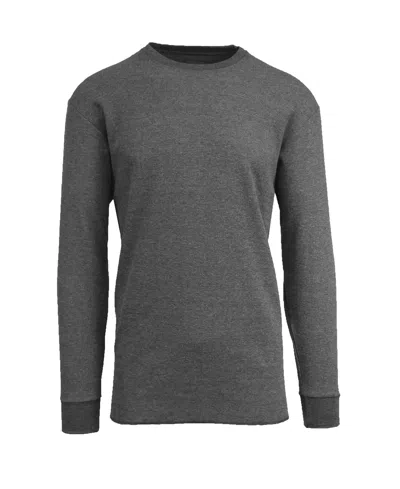 Galaxy By Harvic Men's Waffle Knit Thermal Shirt In Charcoal