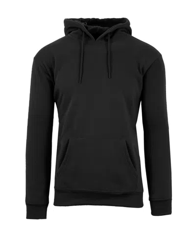 Galaxy By Harvic Men's Oversized Slim-fit Fleece-lined Pullover Hoodie In Black