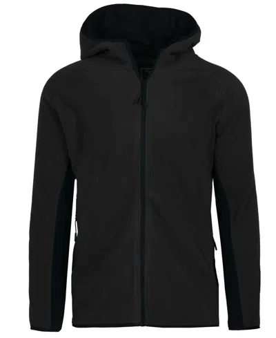 Galaxy By Harvic Men's Polar Fleece Tech Zip Hoodie In Black