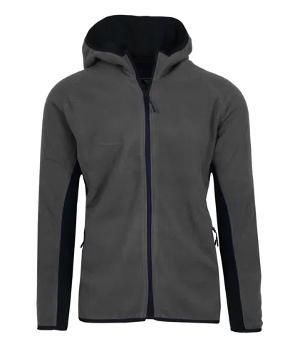 Galaxy By Harvic Men's Polar Fleece Tech Zip Hoodie In Charcoal