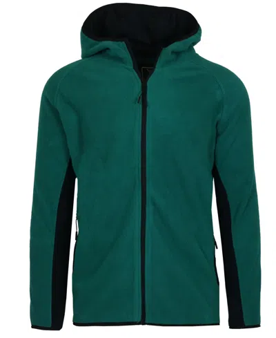 Galaxy By Harvic Men's Polar Fleece Tech Zip Hoodie In Green