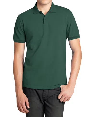 Galaxy By Harvic Men's Polo Avenue Short Sleeve Pique Polo Shirt In Green