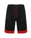 Galaxy By Harvic Men's Premium Active Moisture Wicking Workout Mesh Shorts With Trim In Black,red