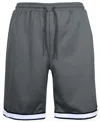 Galaxy By Harvic Men's Premium Active Moisture Wicking Workout Mesh Shorts With Trim In Charcoal