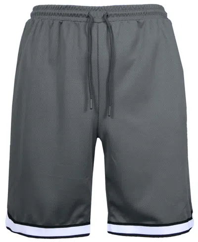 Galaxy By Harvic Men's Premium Active Moisture Wicking Workout Mesh Shorts With Trim In Charcoal