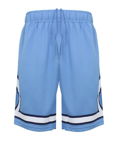Galaxy By Harvic Men's Premium Active Moisture Wicking Workout Mesh Shorts With Trim In Light Blue