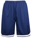 Galaxy By Harvic Men's Premium Active Moisture Wicking Workout Mesh Shorts With Trim In Navy