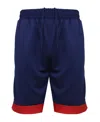 Galaxy By Harvic Men's Premium Active Moisture Wicking Workout Mesh Shorts With Trim In Navy,red