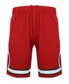 Galaxy By Harvic Men's Premium Active Moisture Wicking Workout Mesh Shorts With Trim In Red
