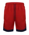 Galaxy By Harvic Men's Premium Active Moisture Wicking Workout Mesh Shorts With Trim In Red,navy