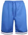 Galaxy By Harvic Men's Premium Active Moisture Wicking Workout Mesh Shorts With Trim In Royal