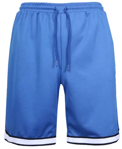 Galaxy By Harvic Men's Premium Active Moisture Wicking Workout Mesh Shorts With Trim In Royal