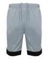 Galaxy By Harvic Men's Premium Active Moisture Wicking Workout Mesh Shorts With Trim In Silver,black