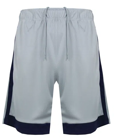 Galaxy By Harvic Men's Premium Active Moisture Wicking Workout Mesh Shorts With Trim In Silver,navy