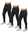 Galaxy By Harvic Men's Pro Star Slim Fit Fleece Lined Joggers-3 Pack In Black