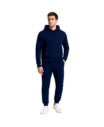 Galaxy By Harvic Men's Pull-on Hoodie And Jogger Pants, 2-piece Set In Blue