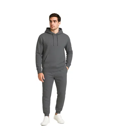 Galaxy By Harvic Men's Pull-on Hoodie And Jogger Pants, 2-piece Set In Gray