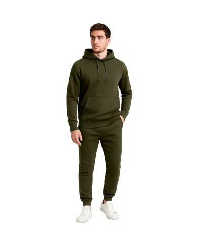 Galaxy By Harvic Men's Pull-on Hoodie And Jogger Pants, 2-piece Set In Green