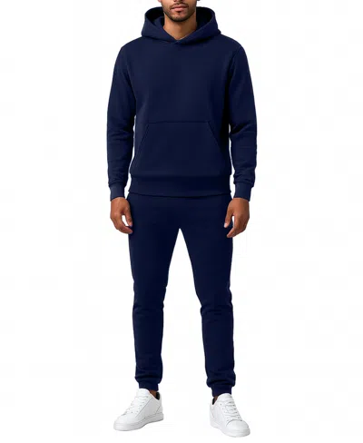 Galaxy By Harvic Men's Pull-on Hoodie And Sweatpants Set, 2-piece In Blue