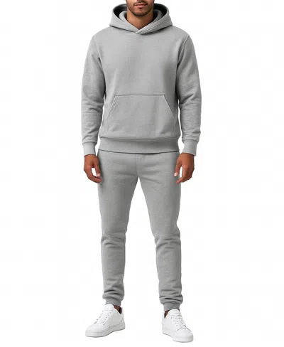 Galaxy By Harvic Men's Pull-on Hoodie And Sweatpants Set, 2-piece In Gray