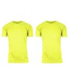 Galaxy By Harvic Men's Short Sleeve Moisture-wicking Quick Dry Performance Crew Neck Tee -2 Pack In Neon Green-neon Green