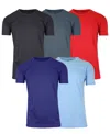 Galaxy By Harvic Men's Short Sleeve Moisture-wicking Quick Dry Performance Crew Neck Tee -5 Pack In Black Multi 1