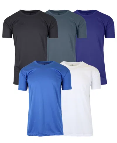 GALAXY BY HARVIC MEN'S SHORT SLEEVE MOISTURE-WICKING QUICK DRY PERFORMANCE CREW NECK TEE -5 PACK