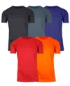 Galaxy By Harvic Men's Short Sleeve Moisture-wicking Quick Dry Performance Crew Neck Tee -5 Pack In Black Multi 4