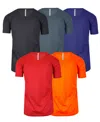 GALAXY BY HARVIC MEN'S SHORT SLEEVE MOISTURE-WICKING QUICK DRY PERFORMANCE CREW NECK TEE -5 PACK