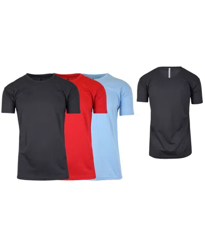 Galaxy By Harvic Men's Short Sleeve Moisture-wicking Quick Dry Performance Tee, Pack Of 3 In Multi