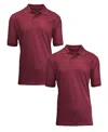 Galaxy By Harvic Men's Short Sleeve Pique Polo Shirt, Pack Of 2 In Burgundy
