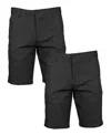 Galaxy By Harvic Men's Slim Fitting Cotton Flex Stretch Chino Shorts, Pack Of 2 In Black Black