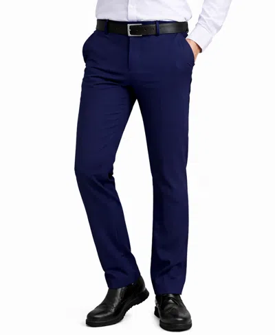 Galaxy By Harvic Men's Slim-fit Woven Stretch Pants In Blue