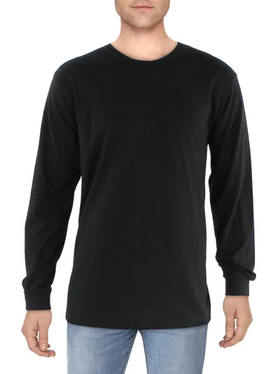 Galaxy By Harvic Mens Crewneck Long Sleeve T-shirt In Black