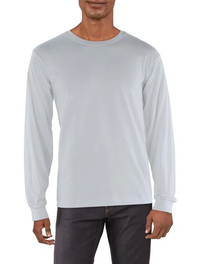 Galaxy By Harvic Mens Heathered Knit T-shirt In White