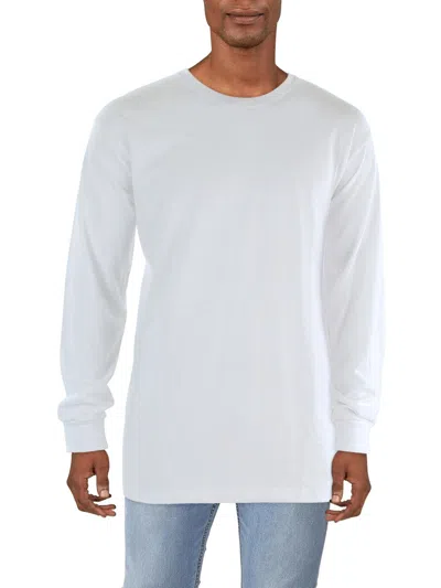 Galaxy By Harvic Mens Solid Knit T-shirt In White