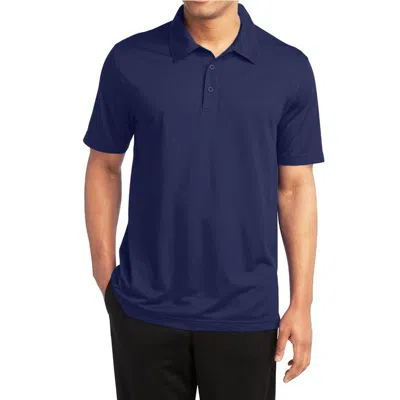 Galaxy By Harvic Polo Shirt Mens Navy Dry Fit Short Sleeve Pullover Fts417 In Blue