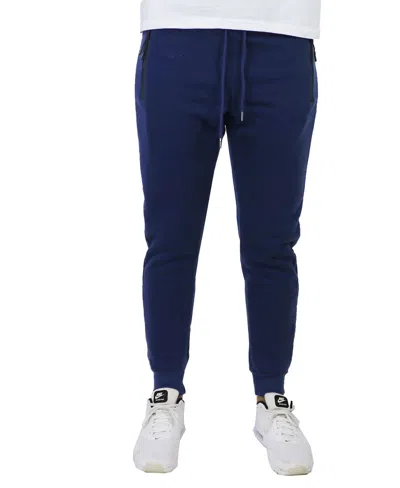Galaxy By Harvic Men's Pro Star Slim Fit Fleece Lined Jogger Sweatpants In Navy